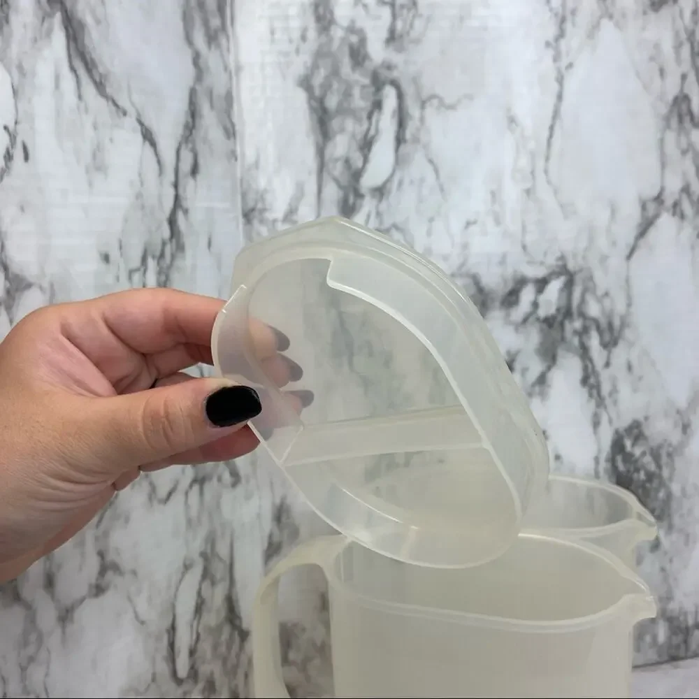 Vintage Clear Tupperware Beverage Container 1 Quart Each